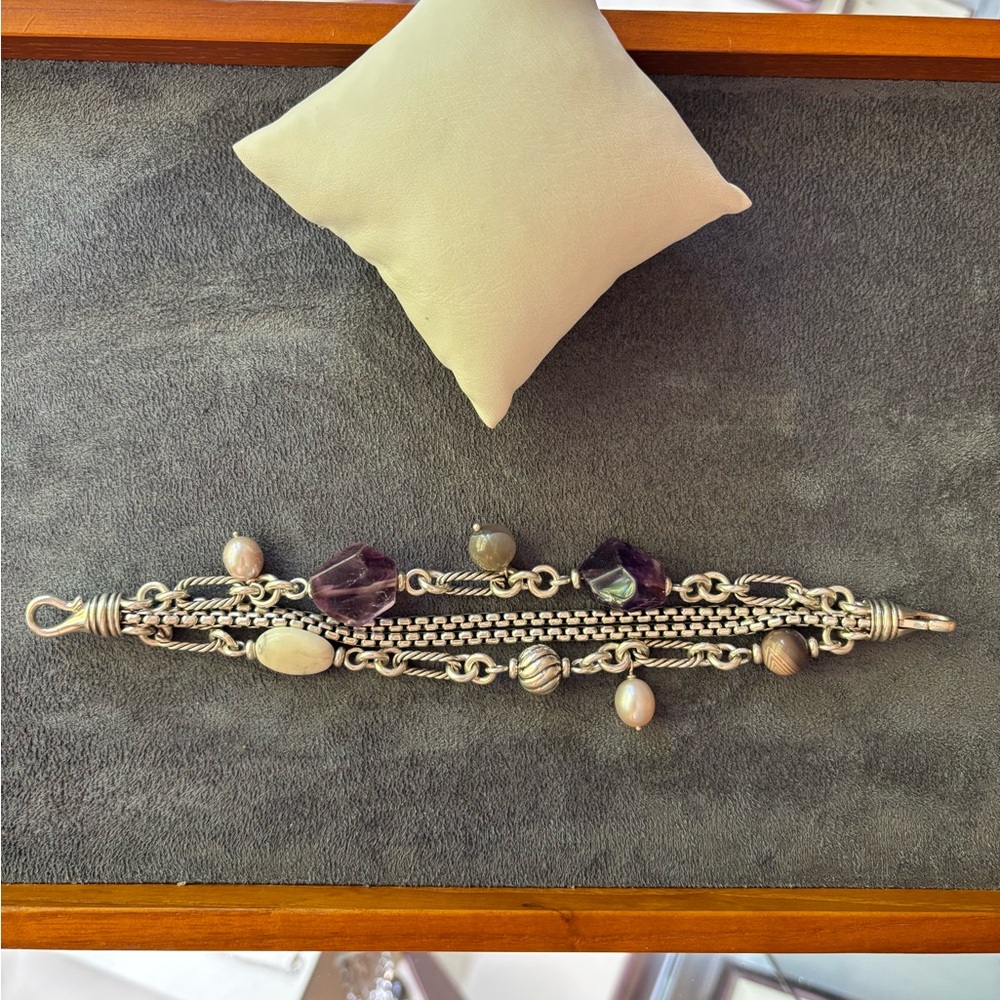 David Yurman Multi-Strand Bijoux Bracelet with Gemstones-Small - Picture 4 of 8